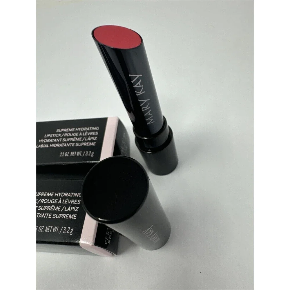 2x New In Box Mary Kay Supreme Hydrating Lipstick Festive Pink Full Size 155218